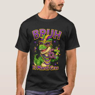 Mardi Gras 2026 T Rex Karneval Maskerade Din T-Shirt