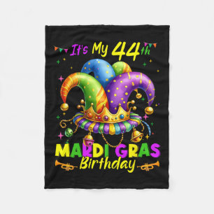 Mardi Gras 44. Geburtstag Fett Dienstag 44 Jahre a Fleecedecke