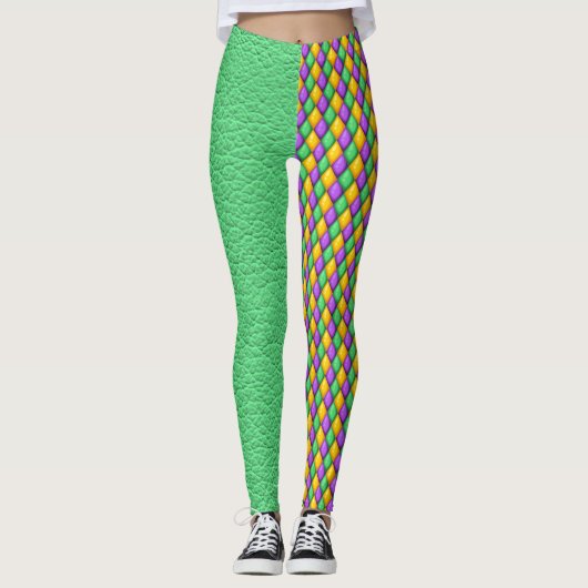 Mardi Gras 4 Diamonds Pop Mode Leggings (Vorderseite)