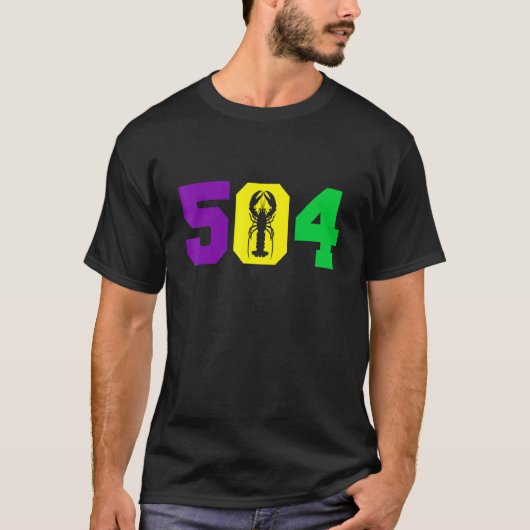 Mardi Gras 504 Crawfish Funny Lago Maggiore T-Shirt (Vorderseite)