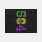Mardi Gras 504 Nola Fleecedecke (Vorderseite (Horizontal))