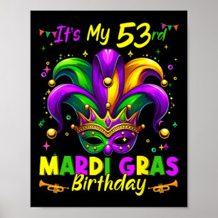 Mardi Gras 53. Geburtstag Fett Dienstag 53 Jahre a Poster