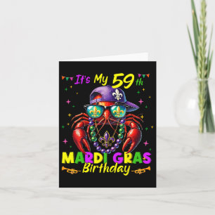 Mardi Gras 59. Geburtstag Fett Dienstag 59 Jahre a Karte