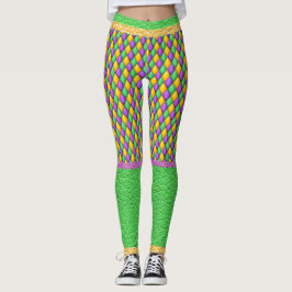 Mardi Gras 6 Diamonds Pop Mode Leggings