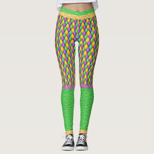 Mardi Gras 6 Diamonds Pop Mode Leggings (Vorderseite)