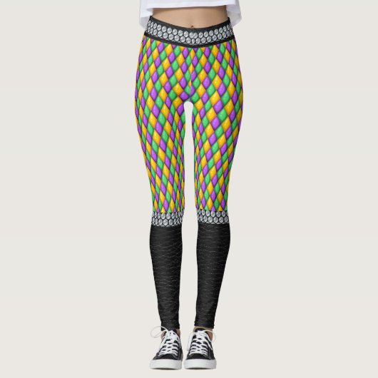 Mardi Gras 6b Diamonds Pop Mode Leggings (Vorderseite)