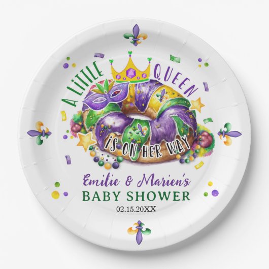 Mardi Gras A little Queen in on the way Pappteller (Vorderseite)