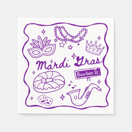 Mardi Gras Abschlussfeier Serviette (Vorderseite)