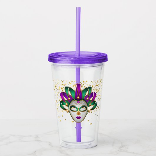 Mardi Gras Acrylic Tumbler Acryltrinkbecher (Vorderseite)