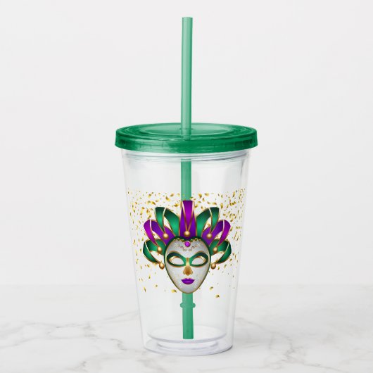 Mardi Gras Acrylic Tumbler Acryltrinkbecher (Vorderseite)