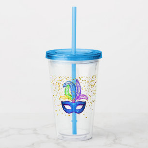 Mardi Gras Acrylic Tumbler Acryltrinkbecher