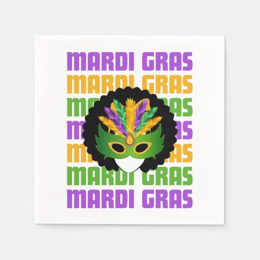 MARDI GRAS Afro Masquerade Serviette (Vorderseite)