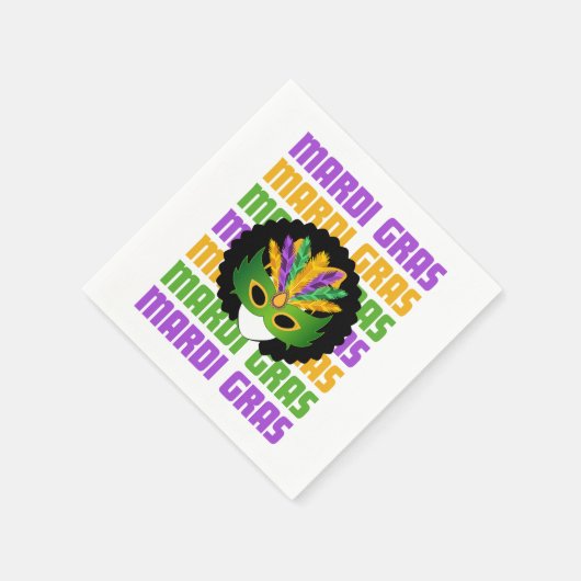MARDI GRAS Afro Masquerade Serviette (Ecke)