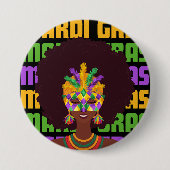 MARDI GRAS Afro Queen Button (Vorderseite)