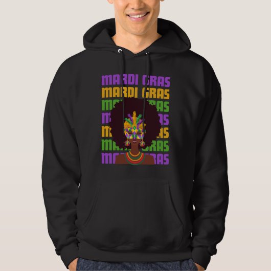 MARDI GRAS Afro Queen Hoodie (Vorderseite)