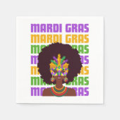 MARDI GRAS Afro Queen Serviette (Vorderseite)