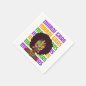 MARDI GRAS Afro Queen Serviette (Ecke)
