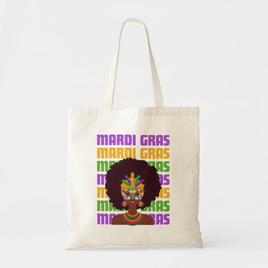 MARDI GRAS Afro Queen Tragetasche (Vorne)