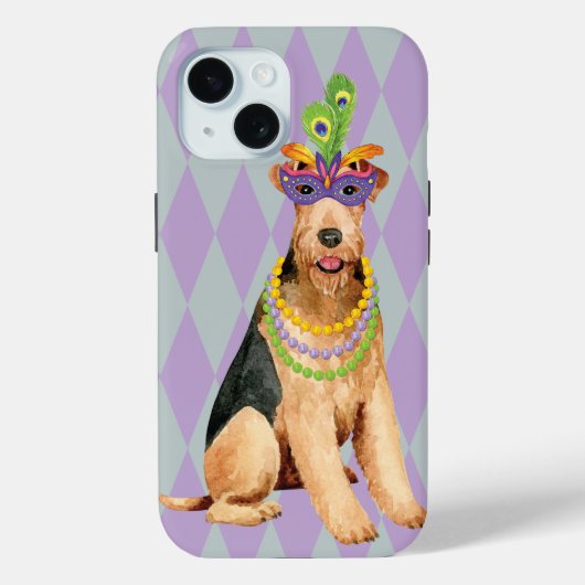 Mardi Gras Airedale Case-Mate iPhone Hülle (Rückseite)