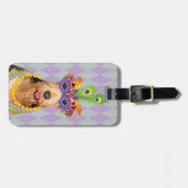 Mardi Gras Airedale Gepäckanhänger (Vorderseite horizontal)