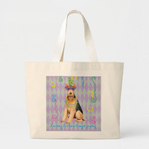Mardi Gras Airedale Jumbo Stoffbeutel
