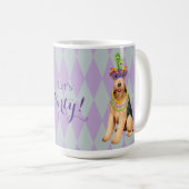 Mardi Gras Airedale Kaffeetasse (VorderseiteRechts)