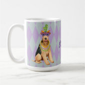 Mardi Gras Airedale Kaffeetasse (Links)