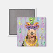 Mardi Gras Airedale Magnet (Vorderseite/Rückseite)