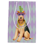 Mardi Gras Airedale Mittlere Geschenktüte (Rückseite)
