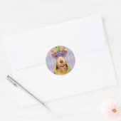 Mardi Gras Airedale Runder Aufkleber (Umschlag)
