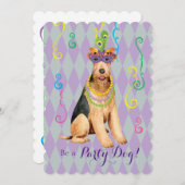 Mardi Gras Airedale Terrier Einladung (Vorne/Hinten)