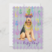 Mardi Gras Airedale Terrier Einladung (Vorderseite)