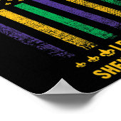 Mardi Gras Alabyma Fleur-de-lis American Flag Poster (Ecke)