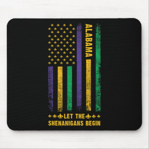 Mardi Gras Alabyma Fleur-de-lis Amerikanische Flag Mousepad