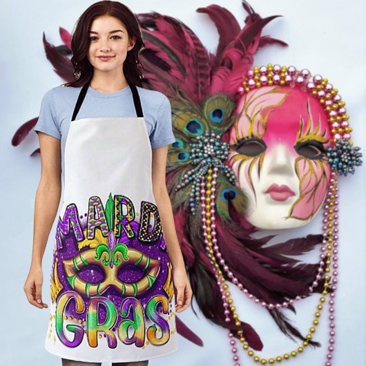 Mardi Gras All-over-Print-Schürze Schürze