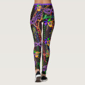 Mardi Gras Alles Perlen Maski Party Leggings (Rückseite)