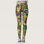 Mardi Gras Alles Perlen Maski Party Leggings (Vorderseite)