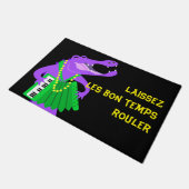 Mardi Gras Alligator & Accordion Fußmatte (Schrägansicht)