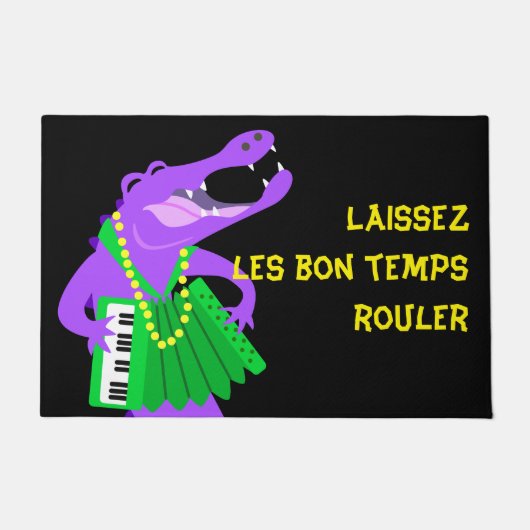 Mardi Gras Alligator & Accordion Fußmatte (Vorderseite)