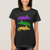 Mardi Gras Alligator Beads Festival Animals Carni T-Shirt (Vorderseite)