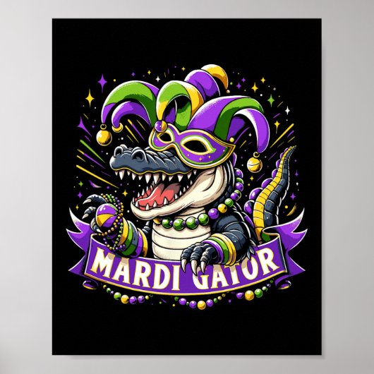 Mardi Gras Alligator Celebration Mardigator Poster (Vorne)