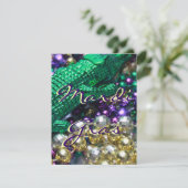 Mardi Gras Alligator Custom Party Card lädt ein Einladung (Stehend Vorderseite)