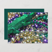 Mardi Gras Alligator Einladungen für benutzerdefin (Vorne/Hinten)