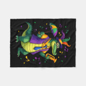 Mardi Gras Alligator Funny Mardi Gras Kostüme Männ Fleecedecke (Vorderseite (Horizontal))