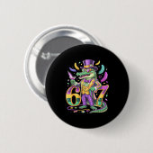 Mardi Gras Alligator Gentleman Schwanznummer 67 Ka Button (Vorne & Hinten)