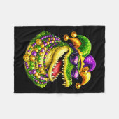 Mardi Gras Alligator, Krokodil, Perlen Fleecedecke (Vorderseite (Horizontal))