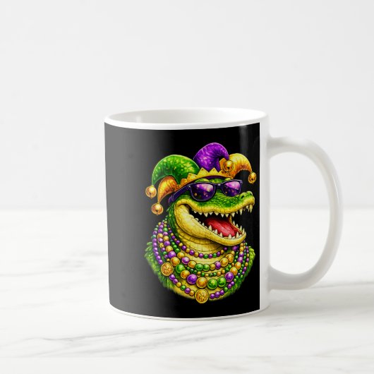 Mardi Gras Alligator, Krokodil, Perlen Kaffeetasse (Rechts)
