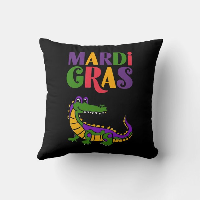 Mardi Gras Alligator, Mardi Gras Party Kissen (Rückseite)