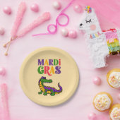 Mardi Gras Alligator, Mardi Gras Party Pappteller (Party)