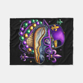 Mardi Gras Alligator Mardigator Crocodile Kids Boy Fleecedecke (Vorderseite (Horizontal))